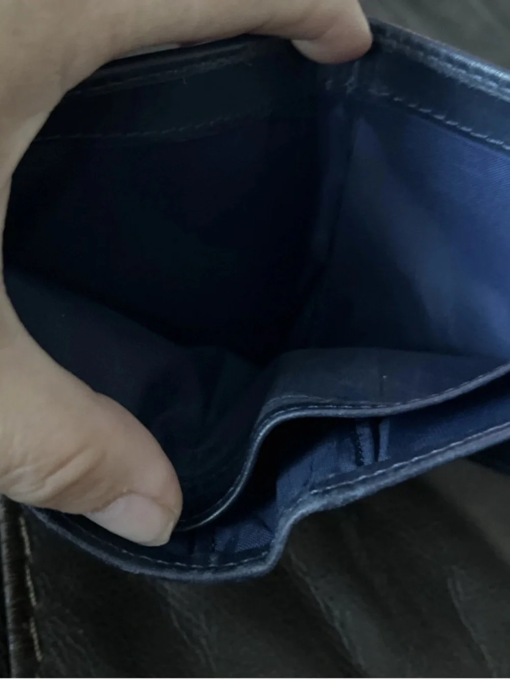 Polo Ralph Lauren Blue Leather Painter Bear Bi Fold Wallet
